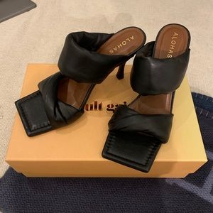 Black Squared Toe Heels